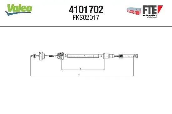 Seilzug, Kupplungsbetätigung FTE 4101702 Bild Seilzug, Kupplungsbetätigung FTE 4101702