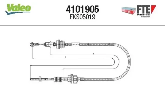 Seilzug, Kupplungsbetätigung FTE 4101905 Bild Seilzug, Kupplungsbetätigung FTE 4101905