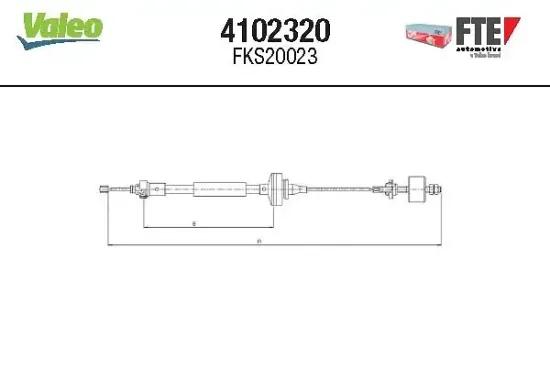 Seilzug, Kupplungsbetätigung FTE 4102320 Bild Seilzug, Kupplungsbetätigung FTE 4102320