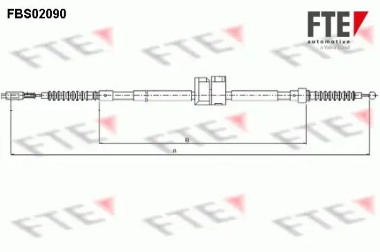 Seilzug, Feststellbremse hinten rechts FTE 9250090 Bild Seilzug, Feststellbremse hinten rechts FTE 9250090