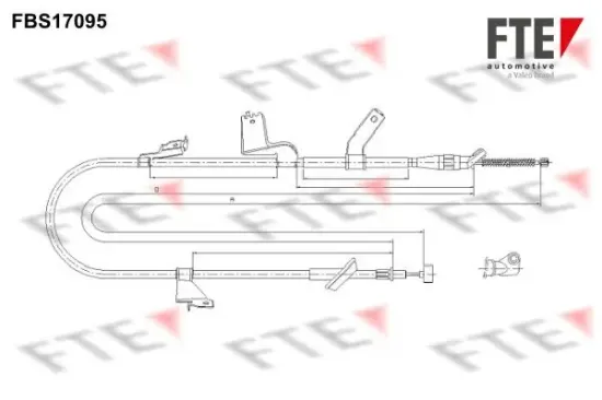 Seilzug, Feststellbremse hinten rechts FTE 9250477 Bild Seilzug, Feststellbremse hinten rechts FTE 9250477