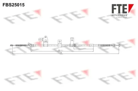 Seilzug, Feststellbremse hinten links FTE 9250604 Bild Seilzug, Feststellbremse hinten links FTE 9250604