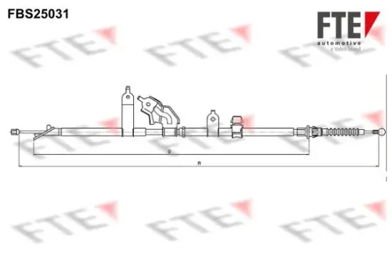 Seilzug, Feststellbremse hinten links FTE 9250620 Bild Seilzug, Feststellbremse hinten links FTE 9250620