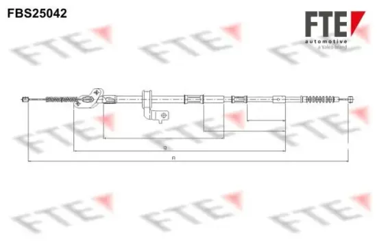 Seilzug, Feststellbremse hinten rechts FTE 9250631 Bild Seilzug, Feststellbremse hinten rechts FTE 9250631