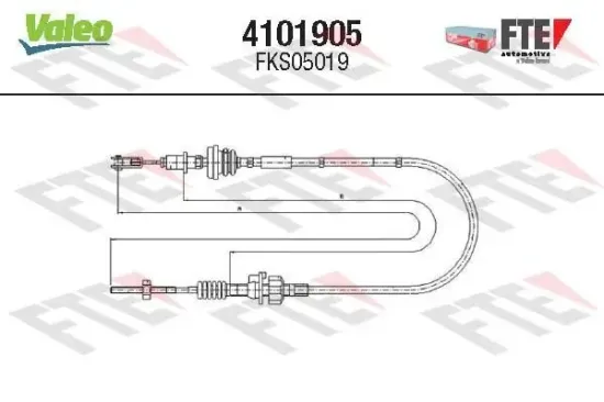 Seilzug, Kupplungsbetätigung FTE 4101905 Bild Seilzug, Kupplungsbetätigung FTE 4101905