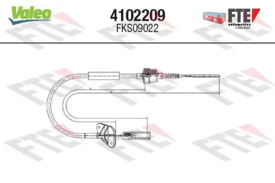 Seilzug, Kupplungsbetätigung FTE 4102209 Bild Seilzug, Kupplungsbetätigung FTE 4102209