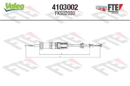 Seilzug, Kupplungsbetätigung FTE 4103002 Bild Seilzug, Kupplungsbetätigung FTE 4103002