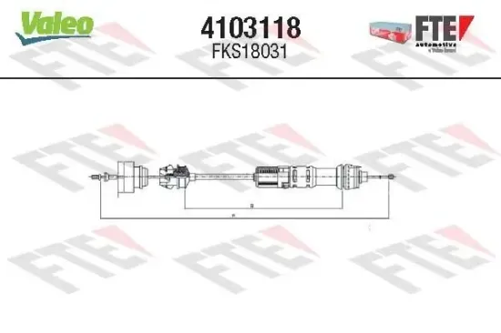 Seilzug, Kupplungsbetätigung FTE 4103118 Bild Seilzug, Kupplungsbetätigung FTE 4103118