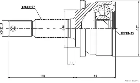 Gelenksatz, Antriebswelle Vorderachse links Vorderachse rechts radseitig HERTH+BUSS JAKOPARTS J2821039 Bild Gelenksatz, Antriebswelle Vorderachse links Vorderachse rechts radseitig HERTH+BUSS JAKOPARTS J2821039