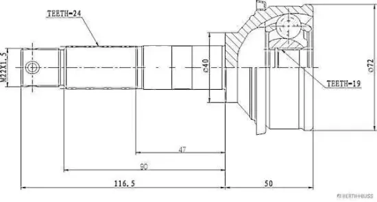 Gelenksatz, Antriebswelle Vorderachse links Vorderachse rechts radseitig HERTH+BUSS JAKOPARTS J2826000 Bild Gelenksatz, Antriebswelle Vorderachse links Vorderachse rechts radseitig HERTH+BUSS JAKOPARTS J2826000