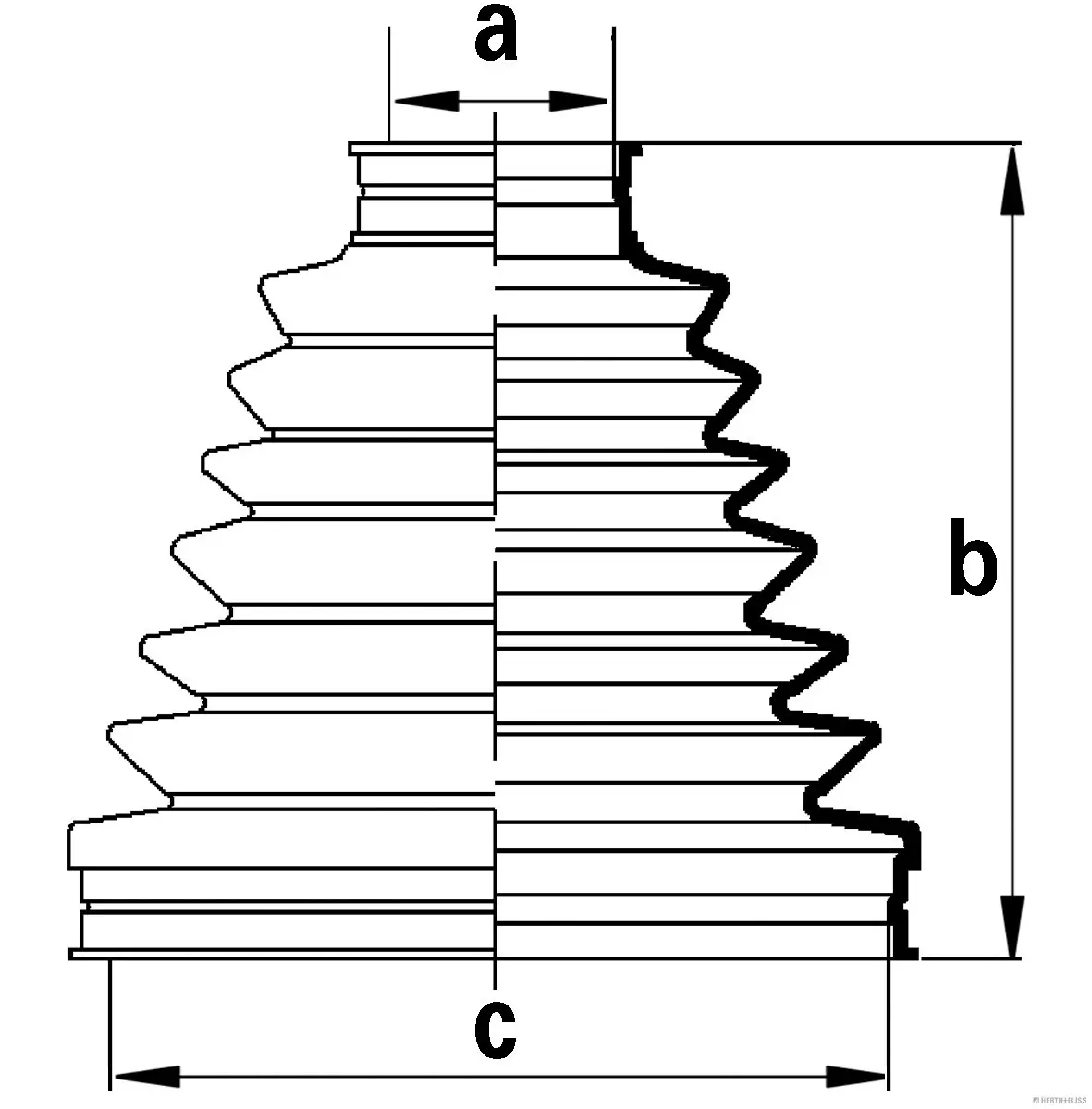 Faltenbalgsatz, Antriebswelle Vorderachse links radseitig HERTH+BUSS JAKOPARTS J2861021