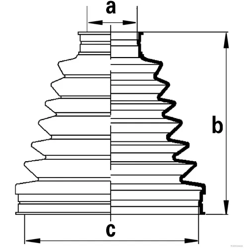 Faltenbalgsatz, Antriebswelle Vorderachse links radseitig HERTH+BUSS JAKOPARTS J2861021 Bild Faltenbalgsatz, Antriebswelle Vorderachse links radseitig HERTH+BUSS JAKOPARTS J2861021