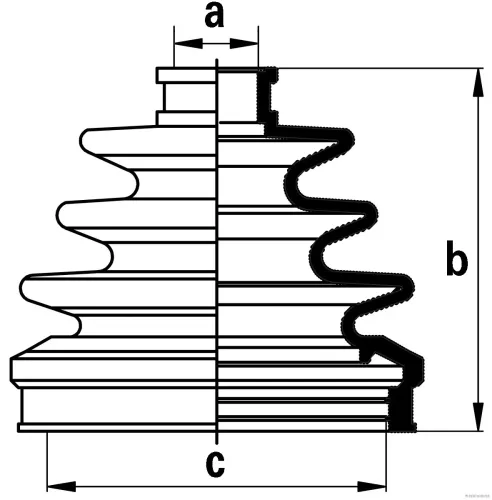 Faltenbalgsatz, Antriebswelle Vorderachse links Vorderachse rechts radseitig HERTH+BUSS JAKOPARTS J2864014 Bild Faltenbalgsatz, Antriebswelle Vorderachse links Vorderachse rechts radseitig HERTH+BUSS JAKOPARTS J2864014