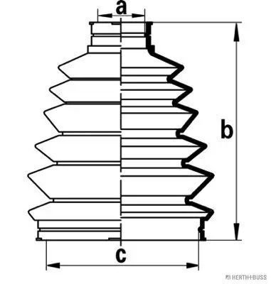 Faltenbalgsatz, Antriebswelle Vorderachse beidseitig radseitig HERTH+BUSS JAKOPARTS J2864018