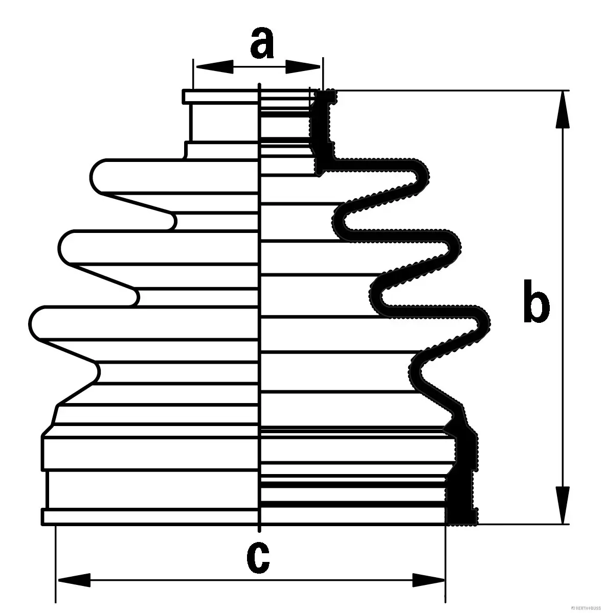 Faltenbalgsatz, Antriebswelle Vorderachse links Vorderachse rechts radseitig HERTH+BUSS JAKOPARTS J2864020