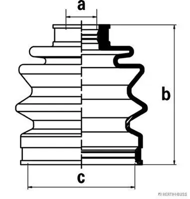 Faltenbalgsatz, Antriebswelle Vorderachse links Vorderachse rechts radseitig HERTH+BUSS JAKOPARTS J2866004 Bild Faltenbalgsatz, Antriebswelle Vorderachse links Vorderachse rechts radseitig HERTH+BUSS JAKOPARTS J2866004