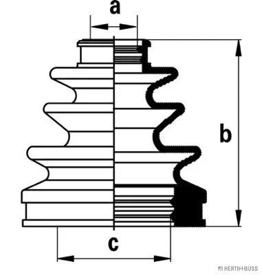 Faltenbalgsatz, Antriebswelle Vorderachse beidseitig getriebeseitig HERTH+BUSS JAKOPARTS J2882020