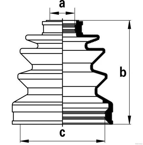 Faltenbalgsatz, Antriebswelle HERTH+BUSS JAKOPARTS J2884001 Bild Faltenbalgsatz, Antriebswelle HERTH+BUSS JAKOPARTS J2884001