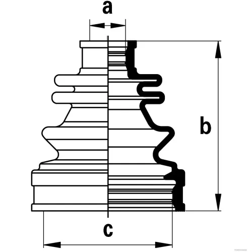 Faltenbalgsatz, Antriebswelle Hinterachse links Hinterachse rechts getriebeseitig HERTH+BUSS JAKOPARTS J2884018 Bild Faltenbalgsatz, Antriebswelle Hinterachse links Hinterachse rechts getriebeseitig HERTH+BUSS JAKOPARTS J2884018