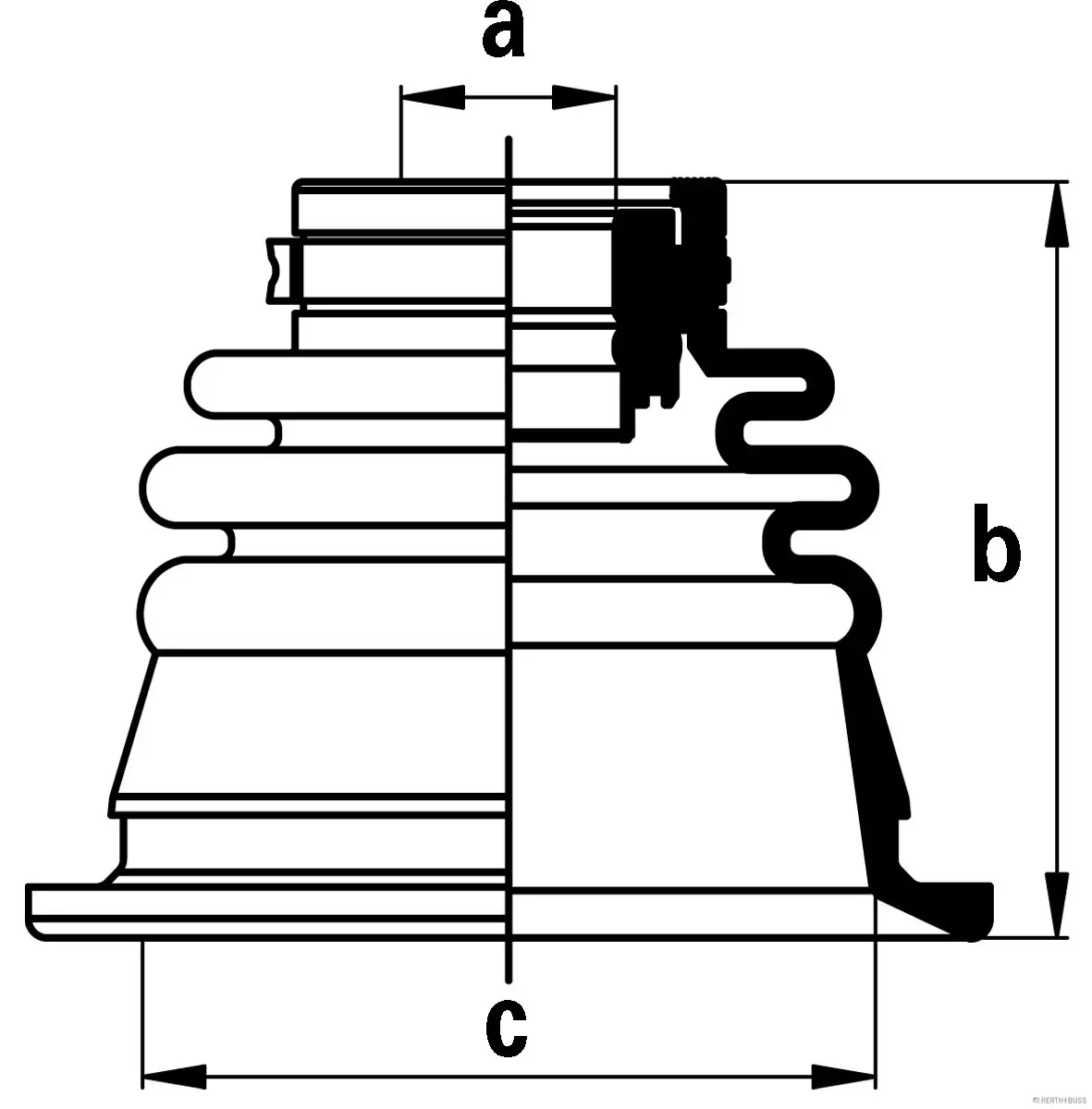 Faltenbalgsatz, Antriebswelle Vorderachse links getriebeseitig HERTH+BUSS JAKOPARTS J2885013