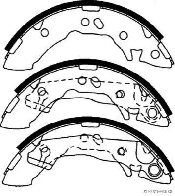Bremsbackensatz Hinterachse HERTH+BUSS JAKOPARTS J3500516 Bild Bremsbackensatz Hinterachse HERTH+BUSS JAKOPARTS J3500516