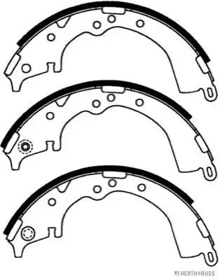 Bremsbackensatz Hinterachse HERTH+BUSS JAKOPARTS J3502016 Bild Bremsbackensatz Hinterachse HERTH+BUSS JAKOPARTS J3502016