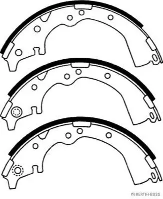 Bremsbackensatz Hinterachse HERTH+BUSS JAKOPARTS J3502037 Bild Bremsbackensatz Hinterachse HERTH+BUSS JAKOPARTS J3502037