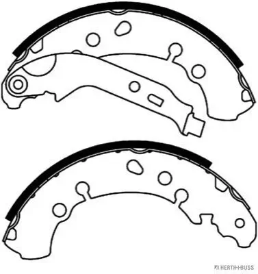 Bremsbackensatz Hinterachse HERTH+BUSS JAKOPARTS J3502078 Bild Bremsbackensatz Hinterachse HERTH+BUSS JAKOPARTS J3502078