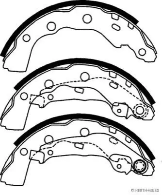Bremsbackensatz Hinterachse HERTH+BUSS JAKOPARTS J3505035 Bild Bremsbackensatz Hinterachse HERTH+BUSS JAKOPARTS J3505035
