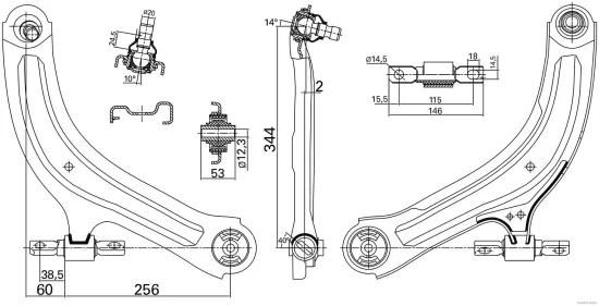 Lenker, Radaufhängung Vorderachse rechts unten HERTH+BUSS JAKOPARTS J4911062 Bild Lenker, Radaufhängung Vorderachse rechts unten HERTH+BUSS JAKOPARTS J4911062