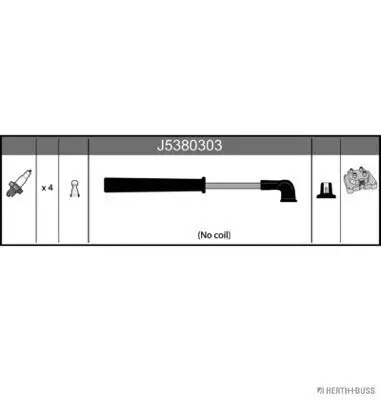 Zündleitungssatz HERTH+BUSS JAKOPARTS J5380303 Bild Zündleitungssatz HERTH+BUSS JAKOPARTS J5380303