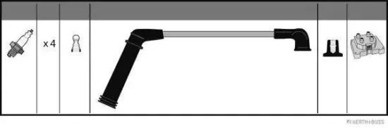 Zündleitungssatz HERTH+BUSS JAKOPARTS J5380522 Bild Zündleitungssatz HERTH+BUSS JAKOPARTS J5380522