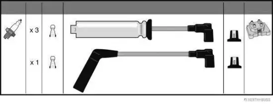 Zündleitungssatz HERTH+BUSS JAKOPARTS J5380906 Bild Zündleitungssatz HERTH+BUSS JAKOPARTS J5380906