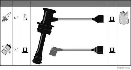 Zündleitungssatz HERTH+BUSS JAKOPARTS J5382000 Bild Zündleitungssatz HERTH+BUSS JAKOPARTS J5382000