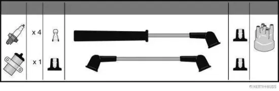 Zündleitungssatz HERTH+BUSS JAKOPARTS J5383000 Bild Zündleitungssatz HERTH+BUSS JAKOPARTS J5383000