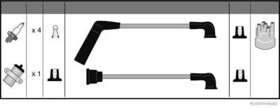 Zündleitungssatz HERTH+BUSS JAKOPARTS J5385001 Bild Zündleitungssatz HERTH+BUSS JAKOPARTS J5385001