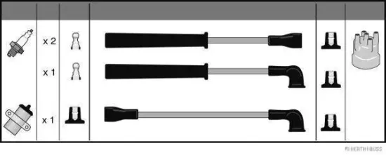 Zündleitungssatz HERTH+BUSS JAKOPARTS J5386012 Bild Zündleitungssatz HERTH+BUSS JAKOPARTS J5386012