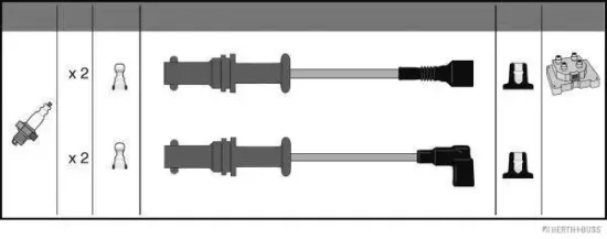 Zündleitungssatz HERTH+BUSS JAKOPARTS J5387004 Bild Zündleitungssatz HERTH+BUSS JAKOPARTS J5387004