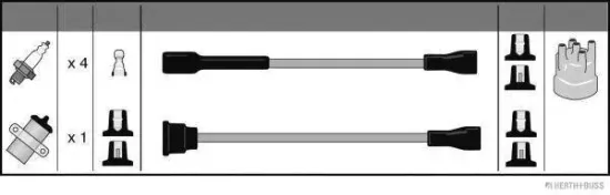 Zündleitungssatz HERTH+BUSS JAKOPARTS J5390001 Bild Zündleitungssatz HERTH+BUSS JAKOPARTS J5390001