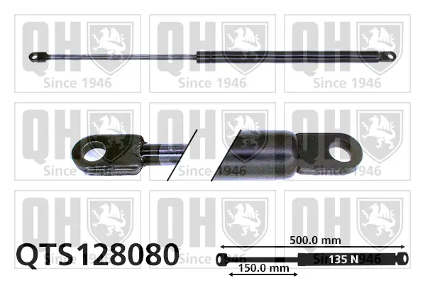 Gasfeder, Koffer-/Laderaum hinten rechts QUINTON HAZELL QTS128080