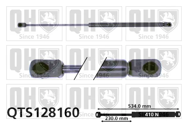 Gasfeder, Koffer-/Laderaum QUINTON HAZELL QTS128160