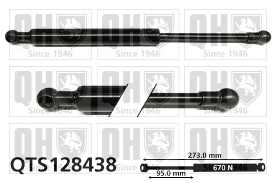 Gasfeder, Koffer-/Laderaum QUINTON HAZELL QTS128438 Bild Gasfeder, Koffer-/Laderaum QUINTON HAZELL QTS128438