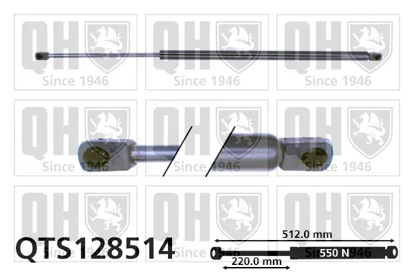 Gasfeder, Koffer-/Laderaum QUINTON HAZELL QTS128514