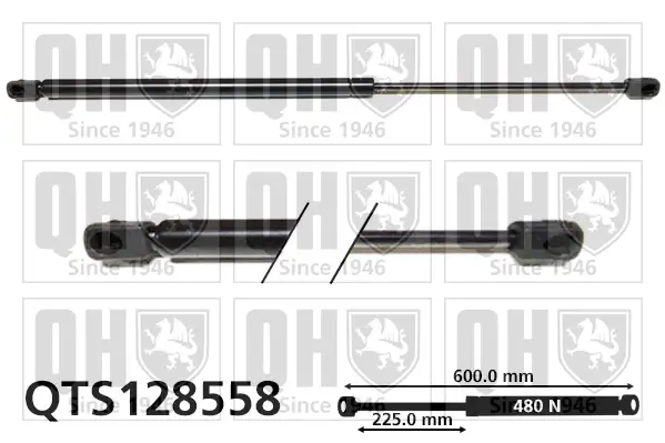Gasfeder, Koffer-/Laderaum hinten rechts QUINTON HAZELL QTS128558