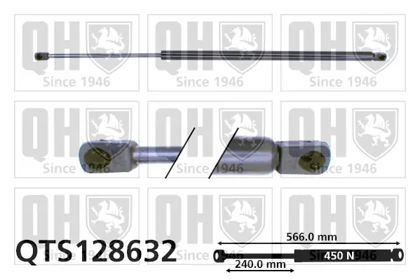 Gasfeder, Koffer-/Laderaum QUINTON HAZELL QTS128632