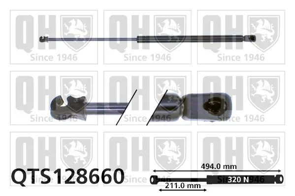 Gasfeder, Koffer-/Laderaum QUINTON HAZELL QTS128660