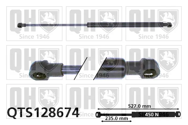 Gasfeder, Koffer-/Laderaum QUINTON HAZELL QTS128674