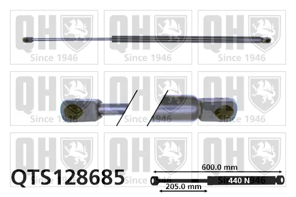 Gasfeder, Koffer-/Laderaum QUINTON HAZELL QTS128685