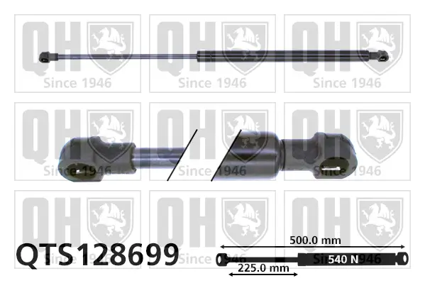 Gasfeder, Koffer-/Laderaum QUINTON HAZELL QTS128699