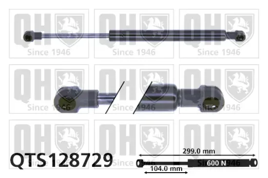 Gasfeder, Koffer-/Laderaum QUINTON HAZELL QTS128729 Bild Gasfeder, Koffer-/Laderaum QUINTON HAZELL QTS128729